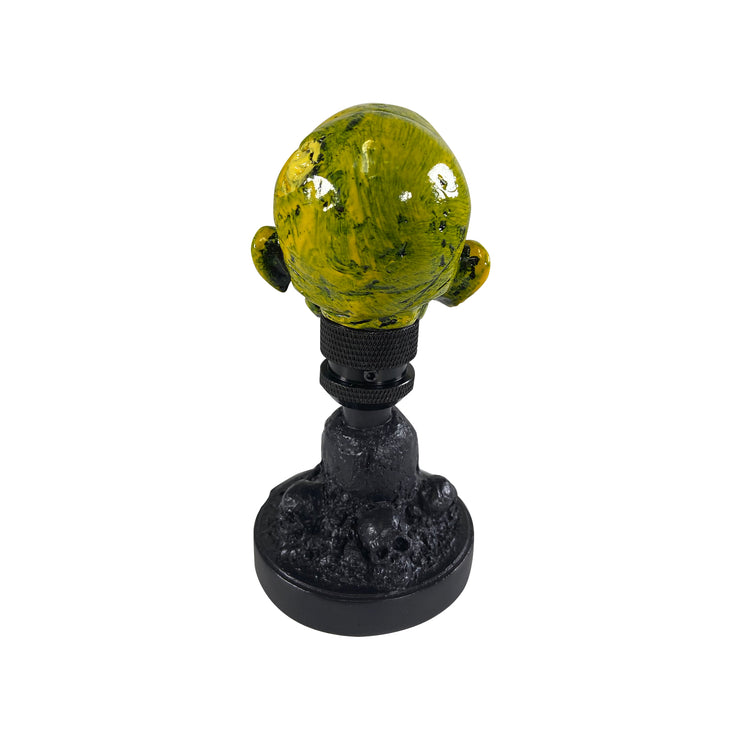 Neon Green Zombie Head with Skull Display Stand / Dash Topper