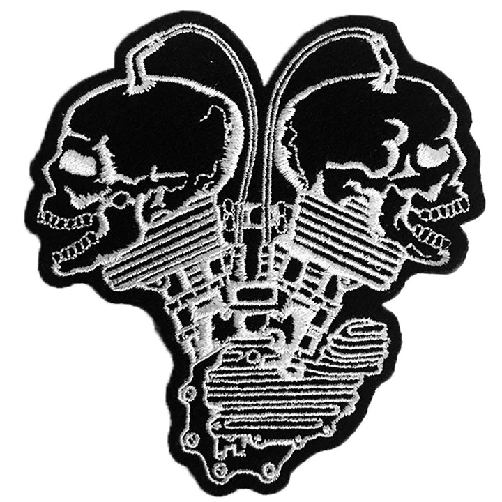 Skull Cylinder Head Vintage Embroidered Patch
