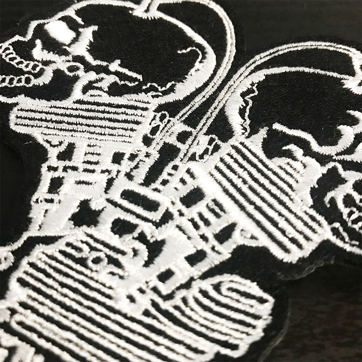 Skull Cylinder Head Vintage Embroidered Patch