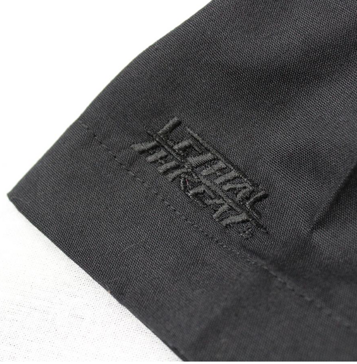 I Shoot Back Skull Screen Printed Work Shirt / Shop Shirt