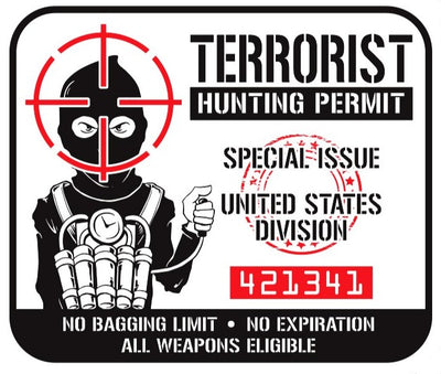 Terrorist Hunting Permit Mini Decal/Sticker