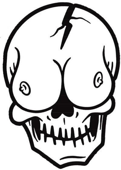 Skull Boob Mini Decal/Sticker