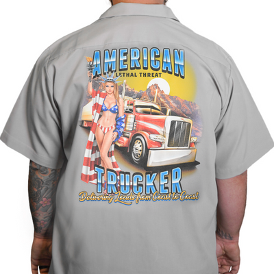 American Trucker Printed Work Shirt / Shop Shirt