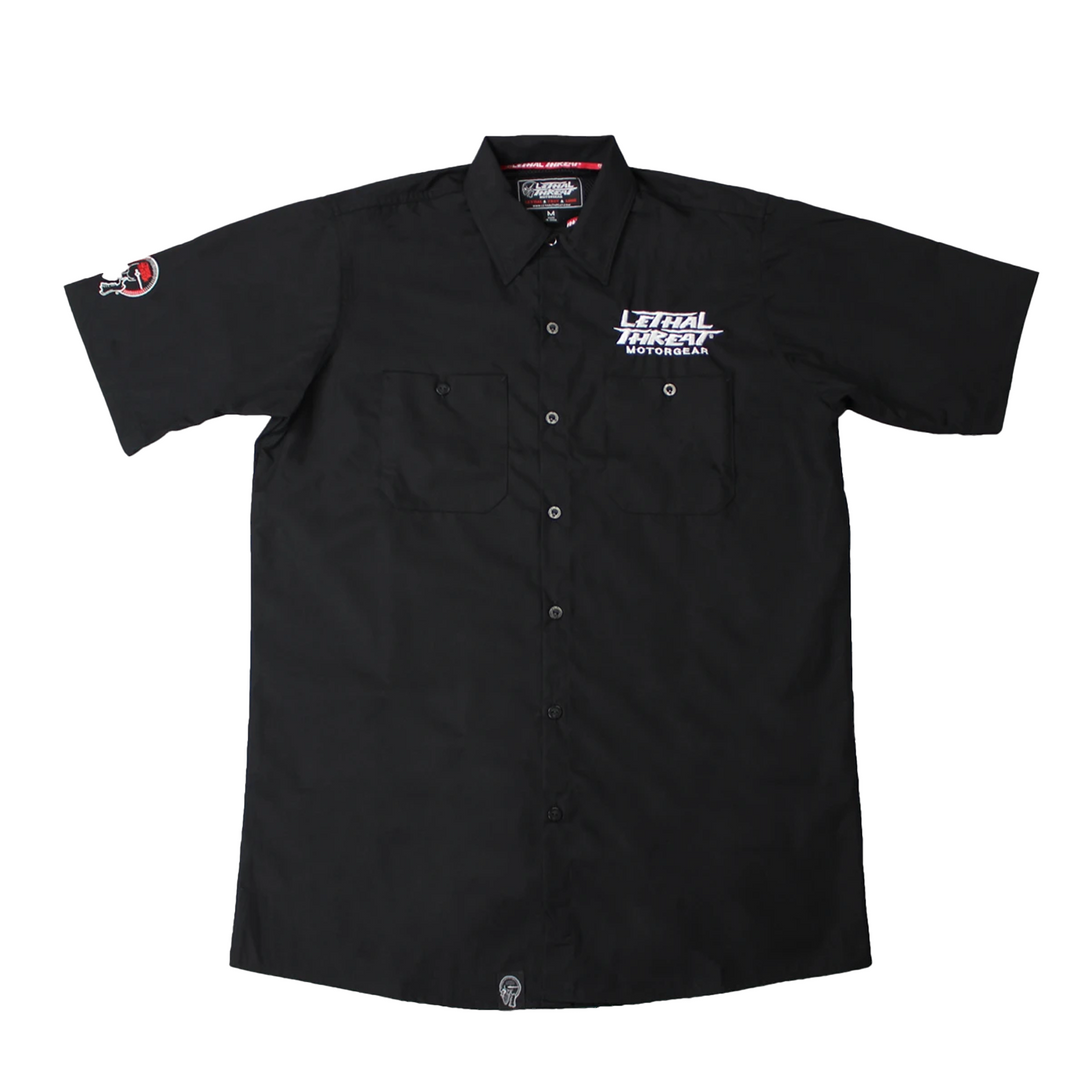 Fully Equipped Pin Up Girl Embroidered Work Shirt / Shop Shirt