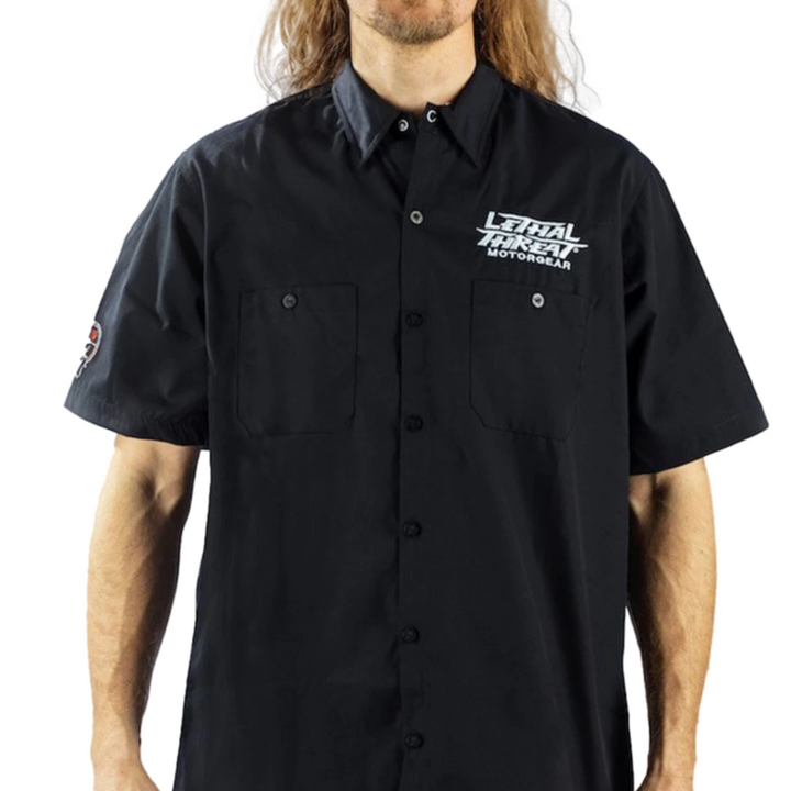 Kustom Kulture Rat Rod Embroidered Work Shirt / Shop Shirt