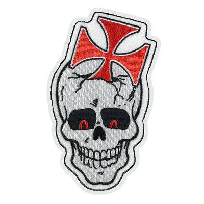 Skull Iron Cross Embroidered Patch