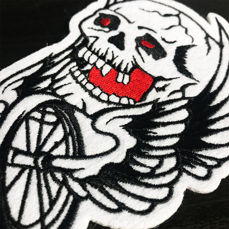 Blood Eye Wing Tire Skull Embroidered Patch