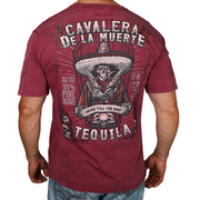 Bandido Tequila Vintage Washed Men's Burgundy Skull Tee Shirt