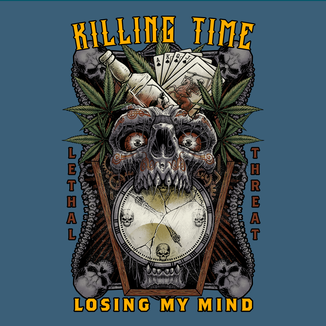 Killing Time Vintage Vintage Washed Men's Aqua Blue Tee Shirt