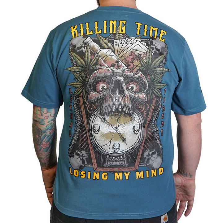 Killing Time Vintage Vintage Washed Men's Aqua Blue Tee Shirt