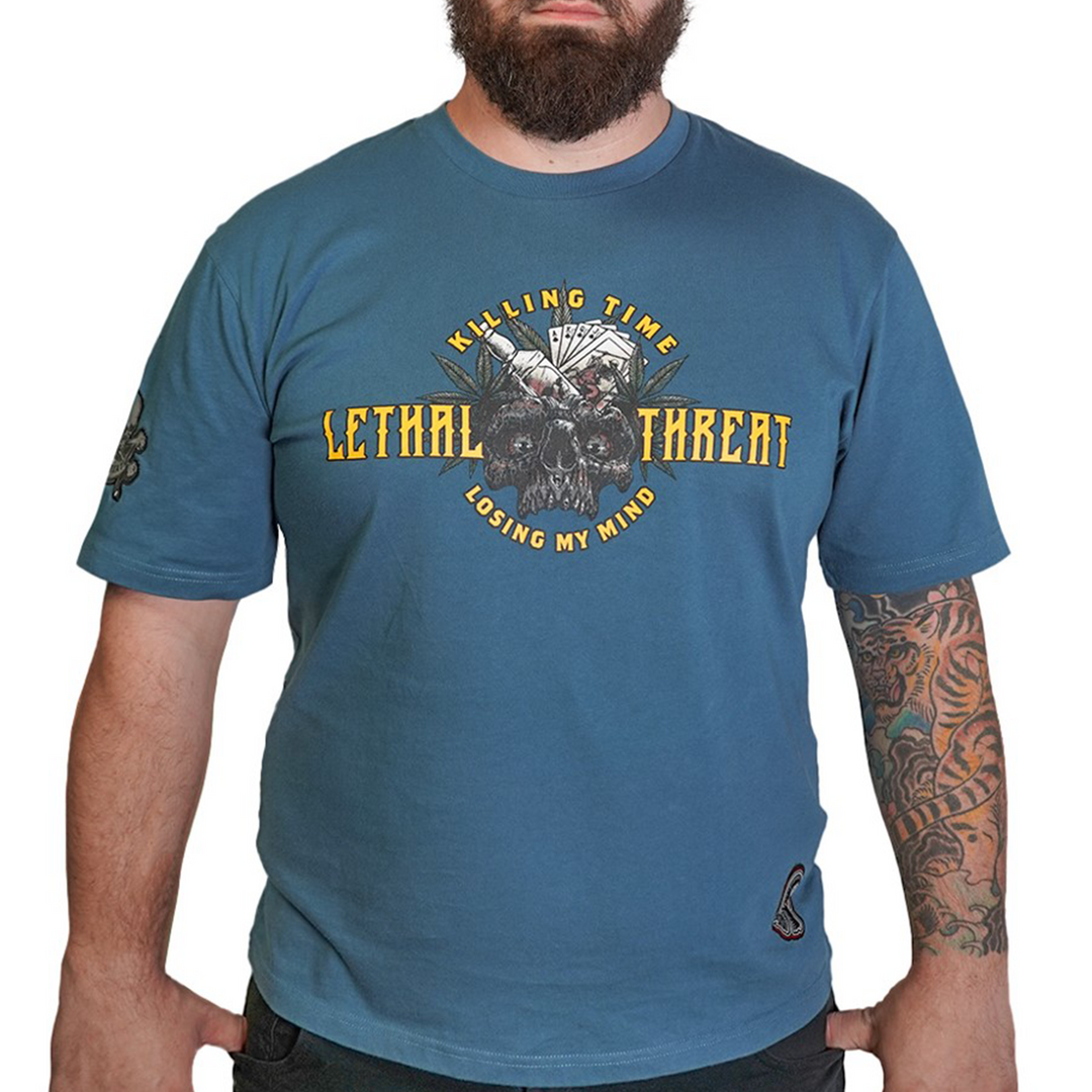 Killing Time Vintage Vintage Washed Men's Aqua Blue Tee Shirt