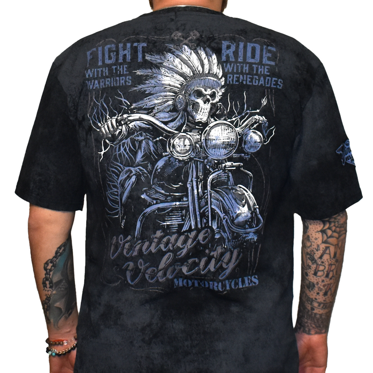 Ride With The Renegades Vintage Washed Men's Mineral Wash Tee Shirt