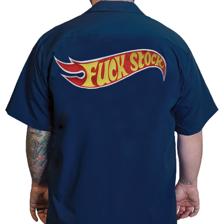Fu©k Stock Embroidered Work Shirt / Shop Shirt