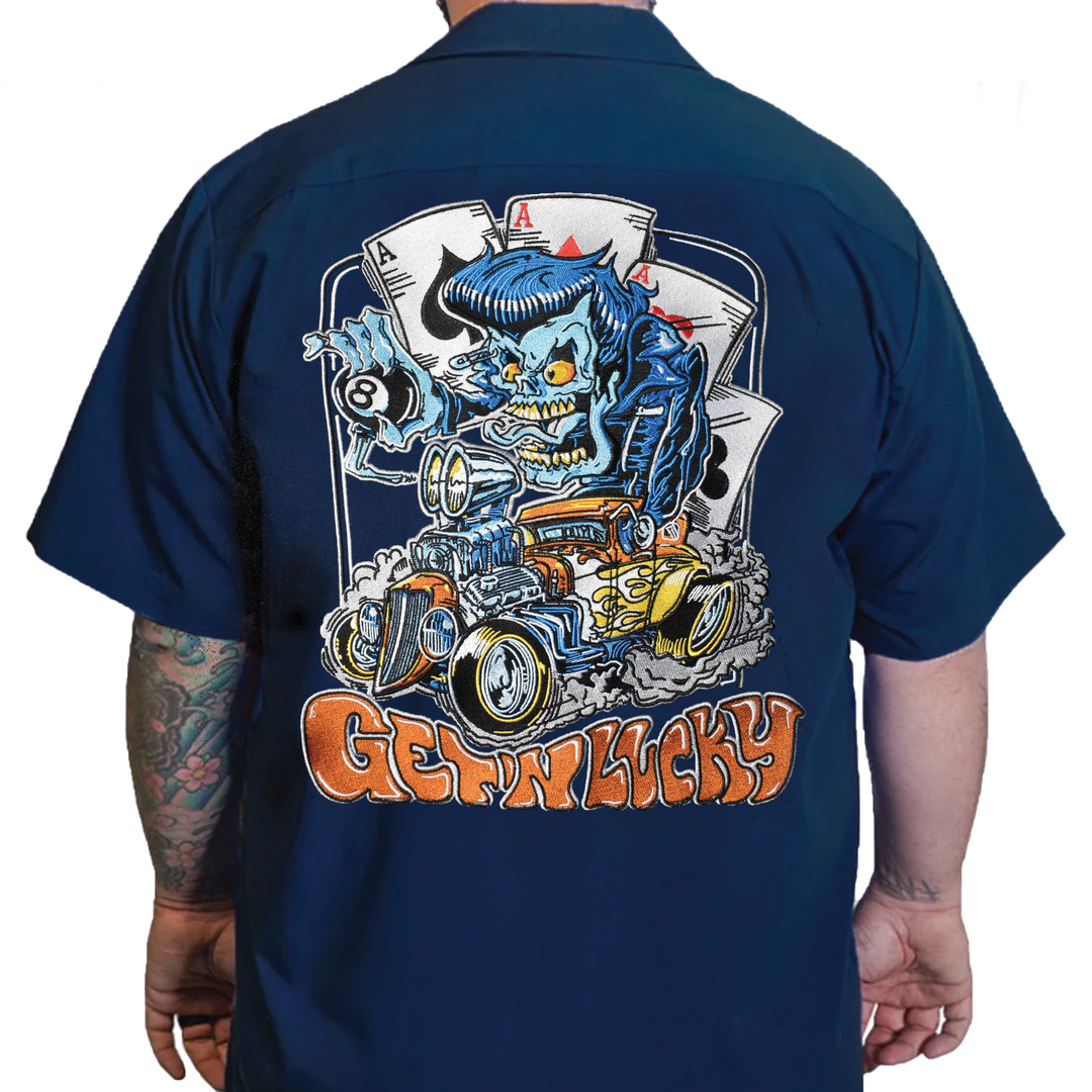 Get'n Lucky Embroidered Work Shirt / Shop Shirt
