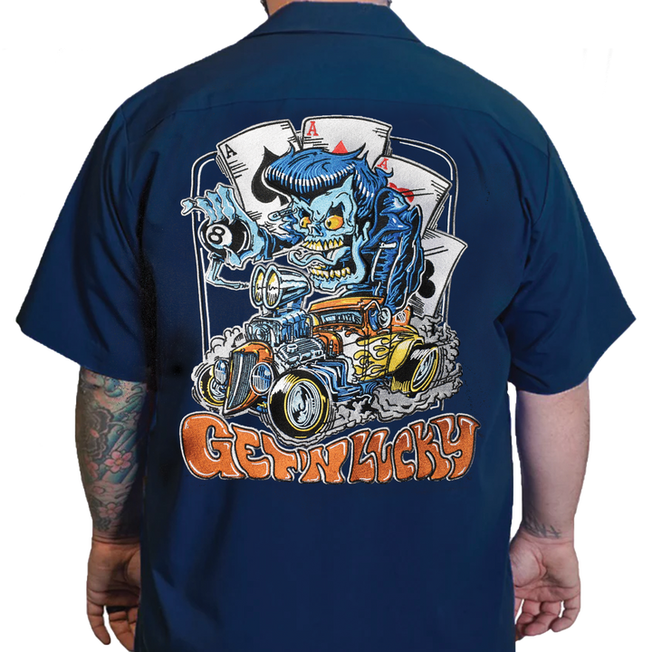 Get'n Lucky Embroidered Work Shirt / Shop Shirt