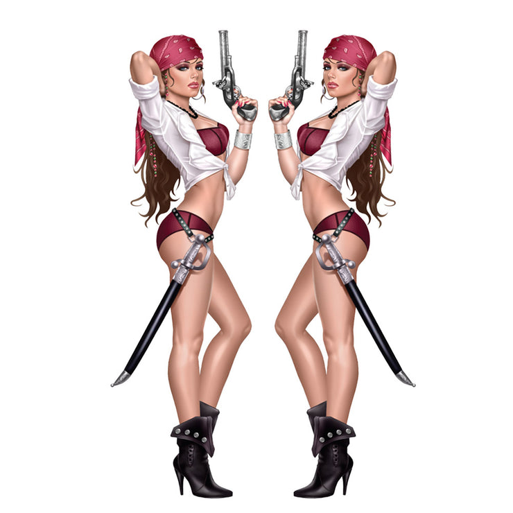 Rude & Crude Decal: Pirate Gil Pin Up Mini Decal/Sticker