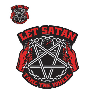 Rude & Crude Decal: Let Satan Take The Wheel Mini Decal/Sticker
