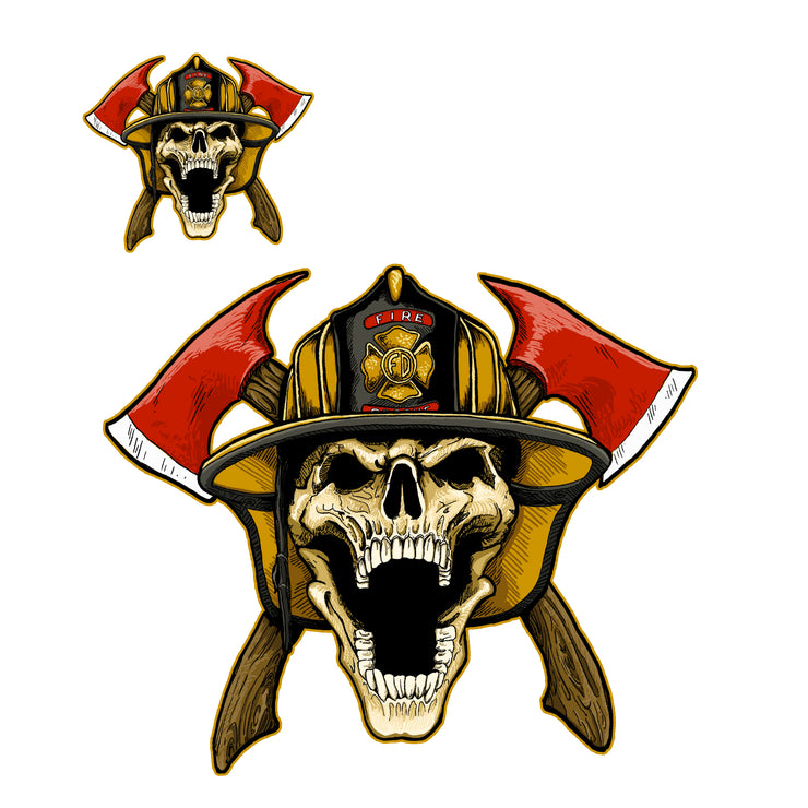 Fireman Skull Mini Decal/Sticker