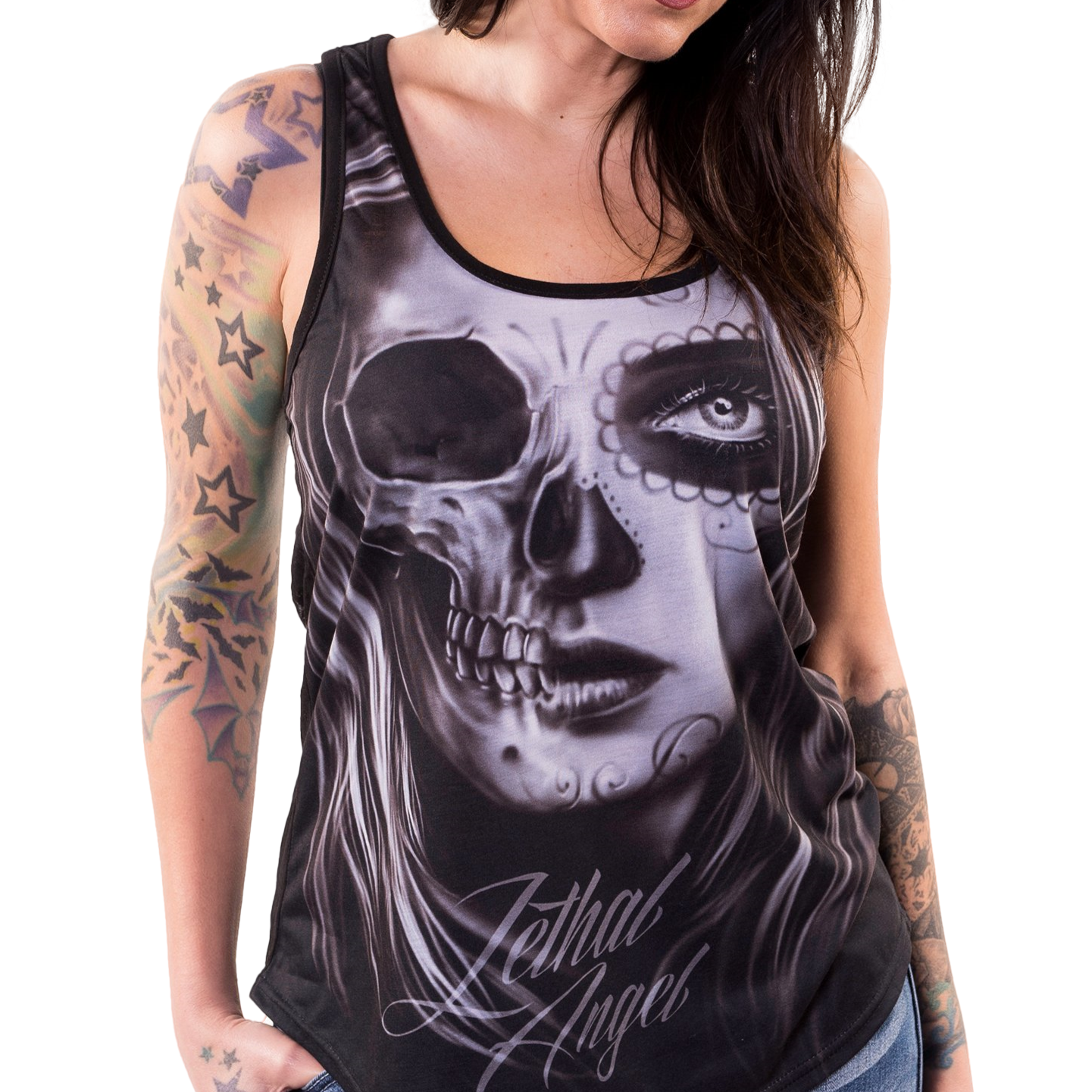 Women Backwoods Skull Camo Womens V Neck T- Shirt – Lethal Threat