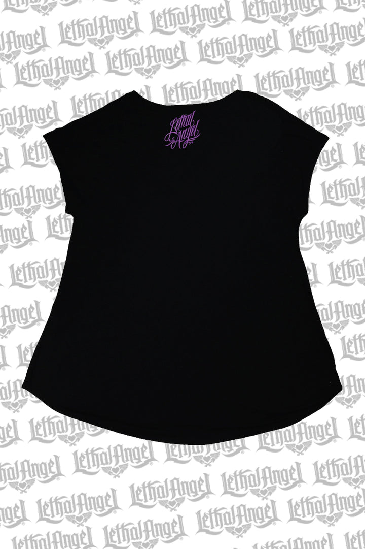 Rose Skull Lace Up Tee Shirt