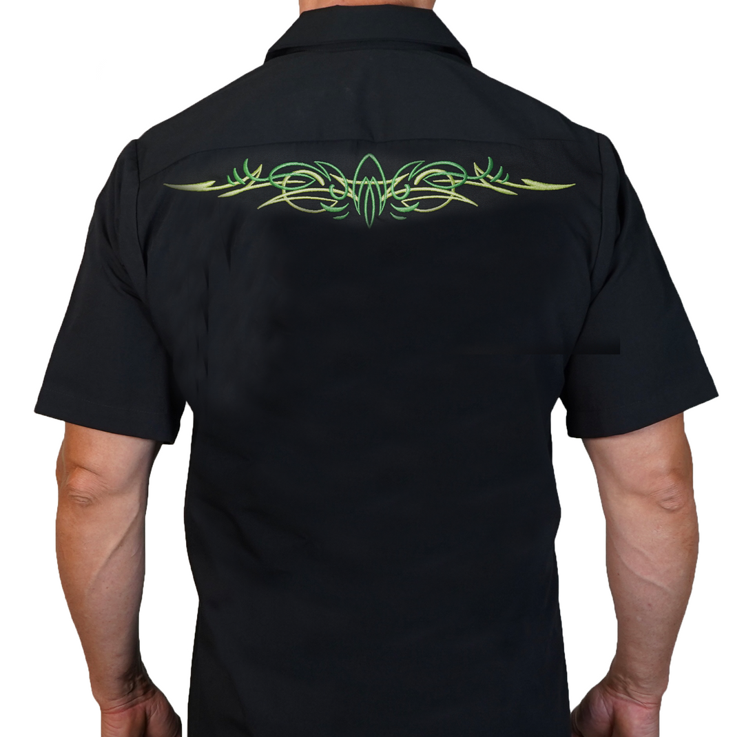 Skull Monster Shifter Embroidered Work Shirt / Shop Shirt