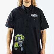 Skull Monster Shifter Embroidered Work Shirt / Shop Shirt