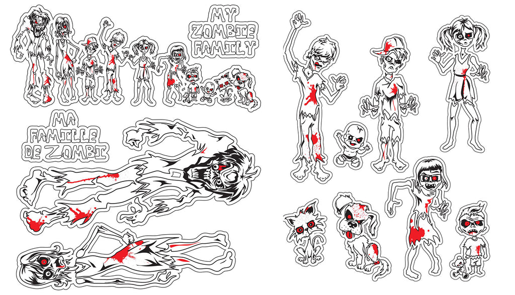 Zombie Stick Familie Stickers Zombie Stick Family Etsy Canada